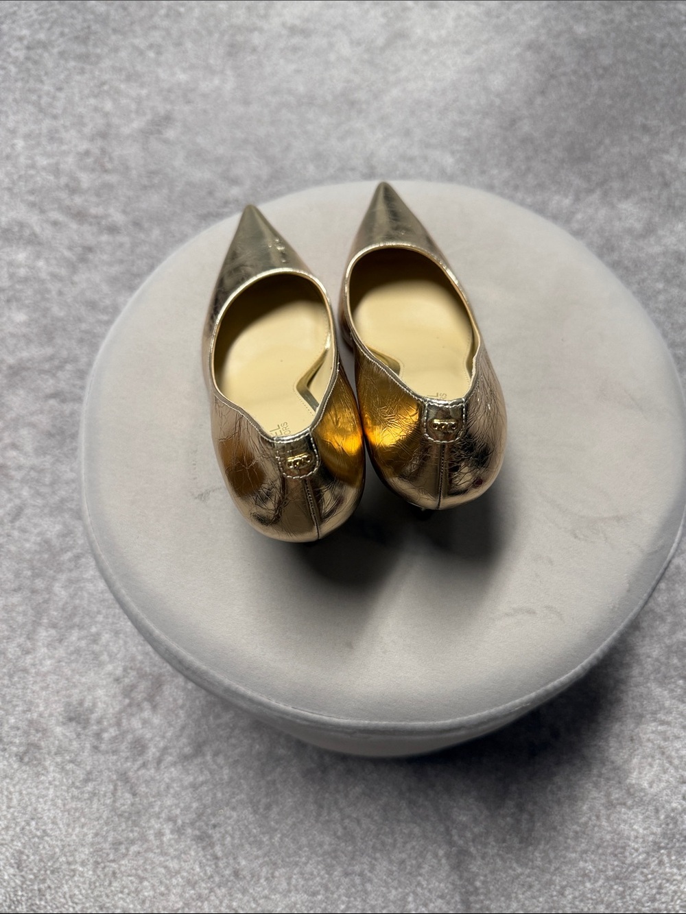 Michael Kors Metallic Gold Pointed-Toe Pumps - Picture 4 of 6